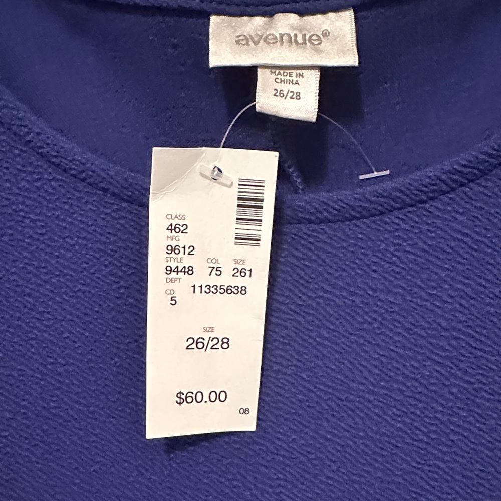 Avenue Royal Blue Textured Top - Picture 2 of 4